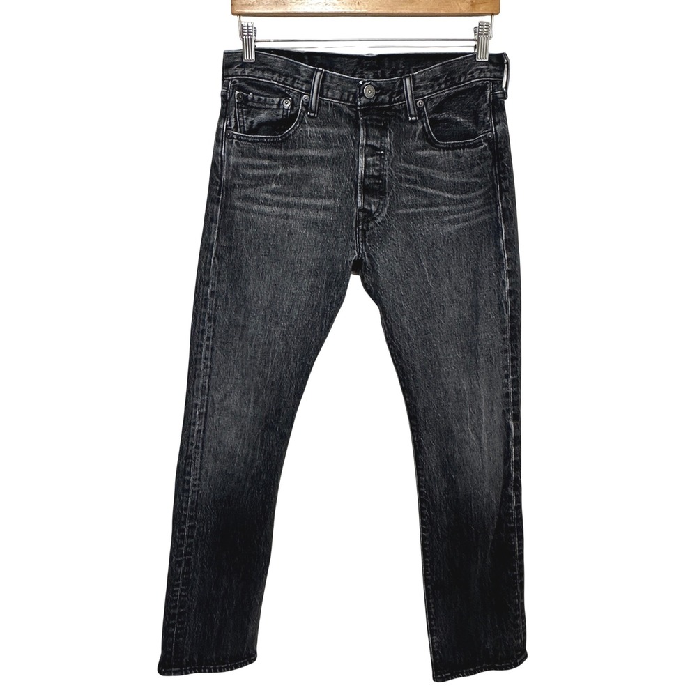 Levi's 501 Original Fit Jeans Men 30x30 (Fits 30x29) Black Denim Button Grunge